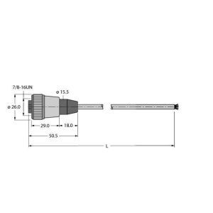 RKM52-4M Spannungsversorgungsleitung / PUR, Ansch