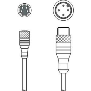 K-DS M8A-M12A-4P-0,3m-PVC Verbindungsleitung