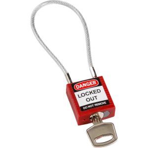 Compact Cable Padlock Red 20cm KD Kompakte Sicherheitsschlösser ? mit Kabe