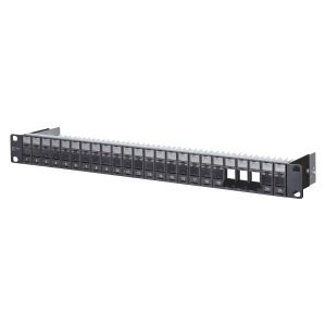 130920-BK-E, Modul 19 Zoll Modulträger 1HE 24 Port schwarz unbestückt, geschirmt