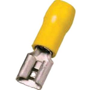 ICIQ668FH, Isolierte Flachsteckhülse 4-6qmm 6,3 x 0,8 gelb Messing