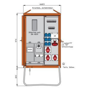 WAV0170BR1 Anschlussverteilerschrank 44kVA mit Zähl