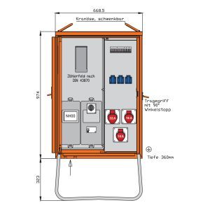 WAV0100BR1 Anschlussverteilerschrank 24kVA mit Zähl