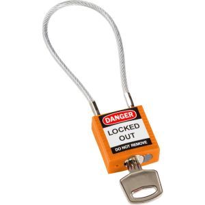 Compact Cable Padlock Orange 20cm KD Kompakte Sicherheitsschlösser ? mit Kabe