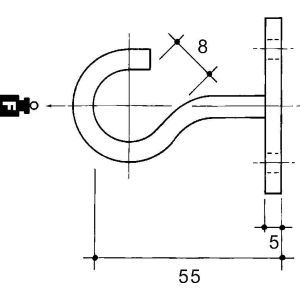 HW50 E-KLIPS, Wandhaken, Stahl, feuerverzinkt