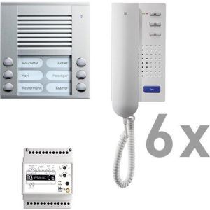 PAAH062/001, audio:pack AP für 6 Wohneinheiten, mit Außenstation PES 6 Klingeltasten + 6x Türtelefon ISH3030 + Steuergerät BVS20