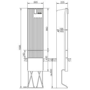 SK162H Säule BH6 f,4xNH00/2xNH2 E-Cu 30x5mm, oh