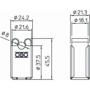 177 35 VA M6 Leitungshalter 8mm, A2, 1.4301