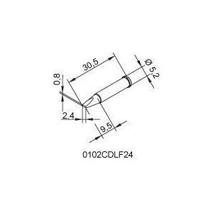 0102CDLF24/SB, Lötspitze 102CDLF, 2,4 mm