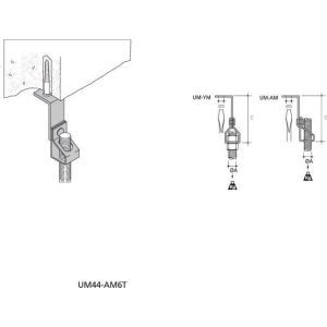 UM44-AM6T Befestigungswinkel mit Loch 6,5mm 90 Gra