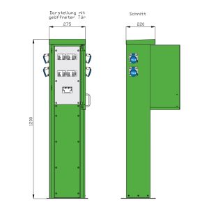 84221180 Energiesäule für Freizeitanlagen mit 4 R