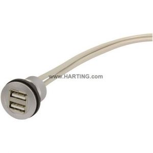 09454521950 har-port 2x USB 2.0 A-A 0,5m Kabel