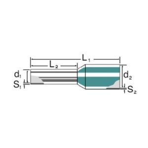 H2,5/14S BL SV Aderendhülse, Standard, 2.5 mm², Abisoli