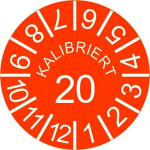 INP-C-K-20 Kalibrier-Plaketten, Jahr 20, orange, 15