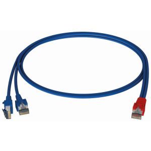 HCAHNG-B2103-A005, Y-Patchkabel LAN/LAN bl/bl 0,5m