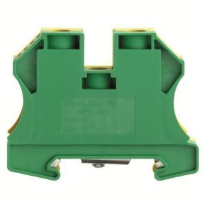 WPE 35N, Schutzleiter-Reihenklemme, Schraubanschluss, 35 mm², 400 V, Anzahl Anschlüsse: 2, Anzahl der Etagen: 1, grün / gelb