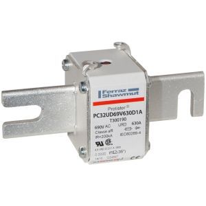 PC32UD69V630D1A, Sicherungseinsatz aR Gr.32 AC690V 630A DIN110 Kontaktmesser Schlagbolzen