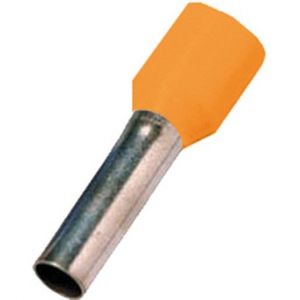 ICIAE058OR, Isolierte Aderendhülse DIN 46228 Teil 4, 0,5qmm 8 mm Länge verzinnt orange