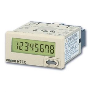 H7EC-N, LCD-Summenzähler, grau, 48x24mm, o. Hilfsspannung, 30Hz/1kHz, 0..99999999, Input: pot-freier Kontakt, IP66 (Front)