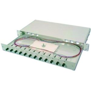 HDN-96320/9, Spleißbox- ausziehbar 6 SC-Duplex SM-Kupplungen OS2 Keramik inkl. Pigtails, vorkonfektioniert