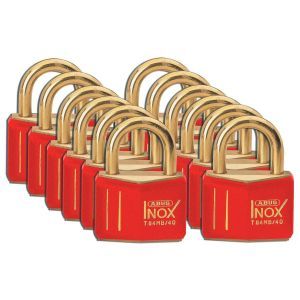 BRASS PADLOCK, 43 MM KD RED 12/PAC Messingvorhängeschlösser