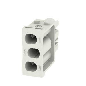 HDC MHX 3 FC, Modul-Einsatz (Industriesteckverbinder), Baureihe: ModuPlug, Crimpanschluss, Polzahl: 3