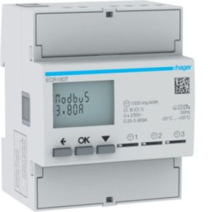 ECR180T Energiezähler 1ph,direkt 3x80A, MODBUS