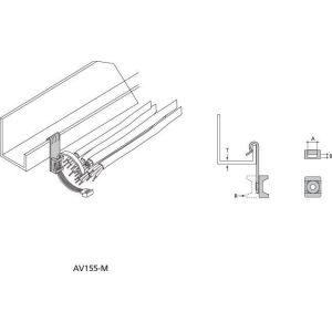 AV155-M Traegerklammer, senkrecht an 1,5-5mm + M