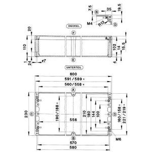 GEH.CA-420 UNL. VKS-SET, Aluminium Gehäuse Typ CA-420, ungewaschen, unlackiert, Zubehör lose, Außenmaß: 600 x 230 x 110 mm