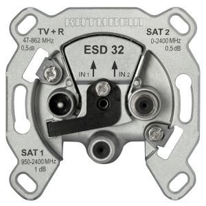 ESD 32 Steckdose D.SAT, ESD 32 Einzelanschlussdose, 3-fach