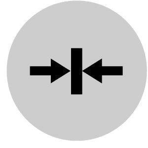 M22-XDL-W-X14 Tastenlinse, flach weiß, Symbol spannen