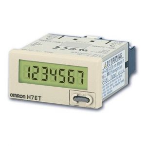 H7ET-N1, LCD-Betriebsstundenzähler, grau, 48x24mm², o. Hilfsspannung, 999h59min59s/9999h59,9min, In: pot-freier Kontakt, IP65