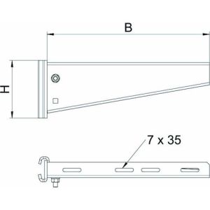 AS 55 21 FT Stielausleger für IS 8-Stiel B210mm, St,