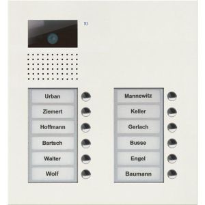 AVU15120-0019, Video Außenstation Serie AVU mit 12 Klingeltasten (rechtsbündig), 2-spaltig, UP weiß