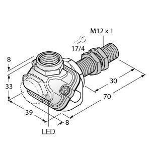 BI2-EM12WDTC-Y1X Induktiver Sensor, mit erweitertem Tempe