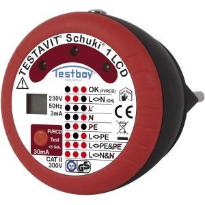 Testavit Schuki 1 LCD Steckdosenprüfgerät mit zusätzlicher LCD