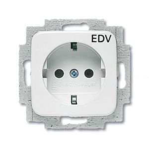 20 EUC/DV-214, SCHUKO® Steckdosen-Einsatz mit Aufdruck EDV