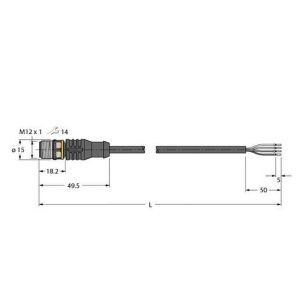 RSC4.4T-10/TXL3013 Aktuator- und Sensorleitung / PUR, Ansch