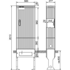 SL205VT Anschlusssäule für ESPRO-VT_2-FB_BH7 Höh