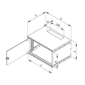 RXA-12-AS4-CAX-A1, 19-Wandverteiler, einteilig, 12HE/400mm, FLAT-PACK, RAL 7035