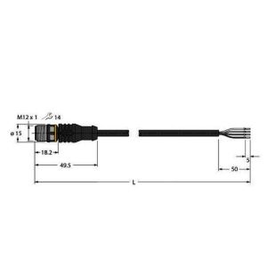 RSC4.4T-2/TXL3013 Aktuator- und Sensorleitung / PUR, Ansch