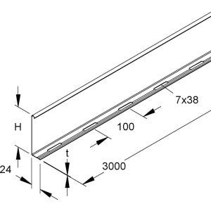 RWA 110 E1 Trennsteg, 98x2500 mm, Edelstahl, Werkst