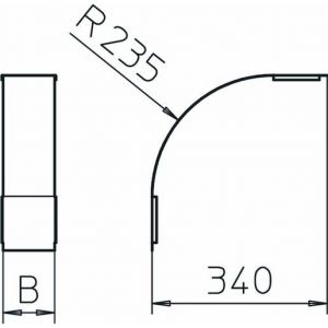 DBV 110 150 F FS Deckel für Vertikalbogen 90° fallend B15