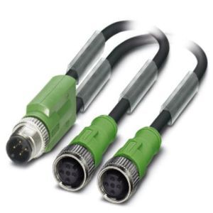 SAC-4P-M12Y/2X0,3-PUR/M12FS VP Sensor-/Aktor-Kabel