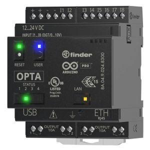 8A.04.9.024.8300, OPTA Lite, 8 Eingänge A/D (0-10V/12-24V), 4 Ausgänge (10A), Vers.-Spannung 12...24 V DC, USB (Typ C), RJ45 Ethernet (Modbus TCP/IP), OSS (IDE), Arduino