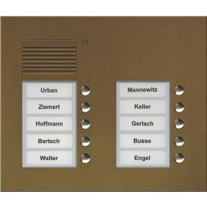 PUK10/2-EB, Audio Außenstation Serie PUK 10 Klingeltasten (rechtsbündig), 2-spaltig, UP bronze