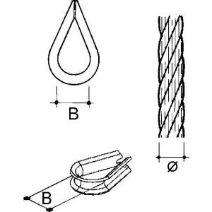 WT-34 E-KLIPS, Kausche für Stahlseil, Seil-Ø 3