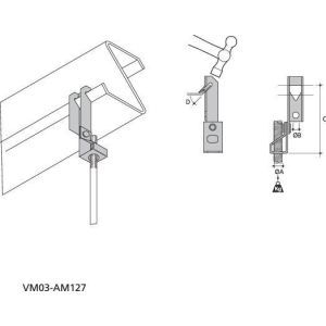 VM03-AM127 Traegerklammer, fuer vertikale Kante bis