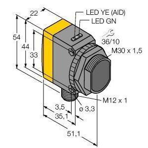 QS30AF600Q Opto-Sensor, Reflexionslichttaster mit e