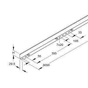 GTW 54 E3 Trennsteg, 54x3000 mm, mit Befestigungsl